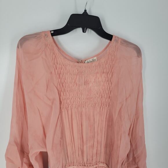 LoveShackFancy Faded Marsala Pleated Noelle Midi Dress S - Picture 3 of 16